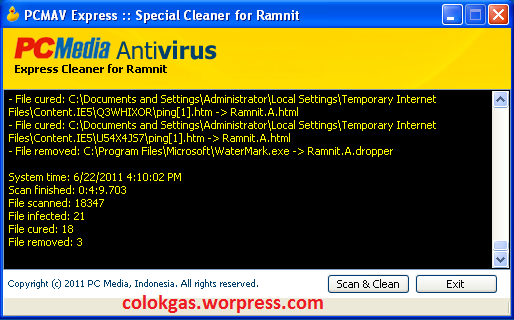 Download Ramnit Killer ( PCMAV Express Cleaner for Ramnit 